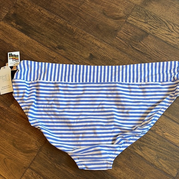 Time and Tru Women's Plus Striped Mid-Rise V-Bikini Bottom Size 3X (24W-26W) - Picture 5 of 11